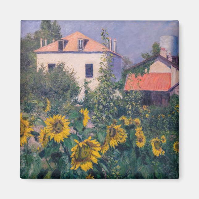 Aimant Gustave Caillebotte - Tournesols, Jardin (Devant)