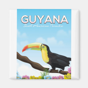 Aimant Guyana paradis sud-américain affiche de voyage