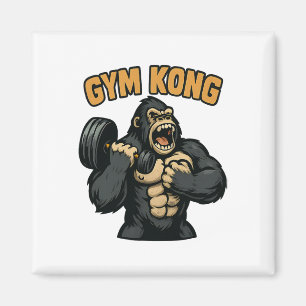 Aimant Gym Kong Drôle de musculation Fitness Gorille Bête
