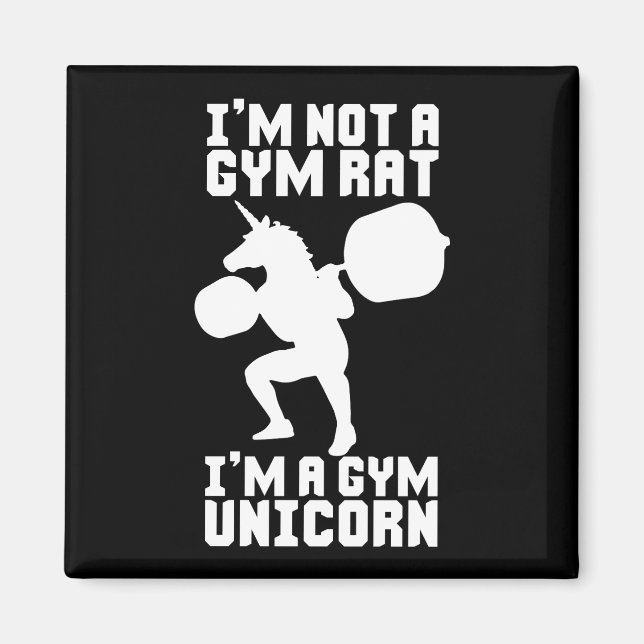 Aimant Gym Rat vs Gym Unicorn - Drôle Inspiration d'entra (Devant)