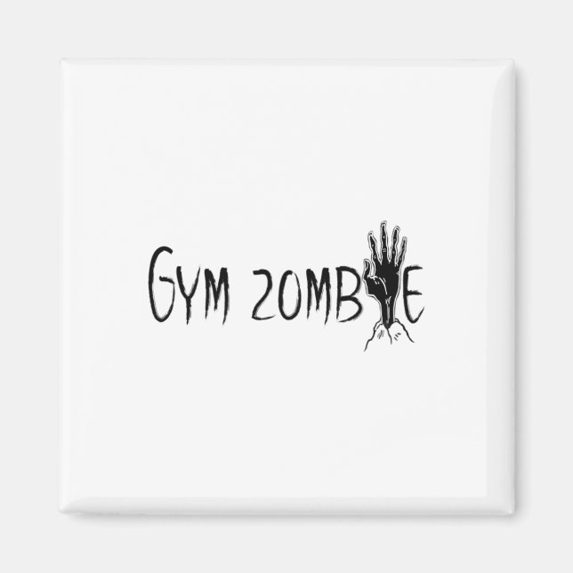 Aimant Gym Zombie Funny Citation d'entraînement d'Hallowe (Devant)