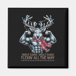 Aimant Gymnase De Noël Reindeer Gains Flextant Tout T