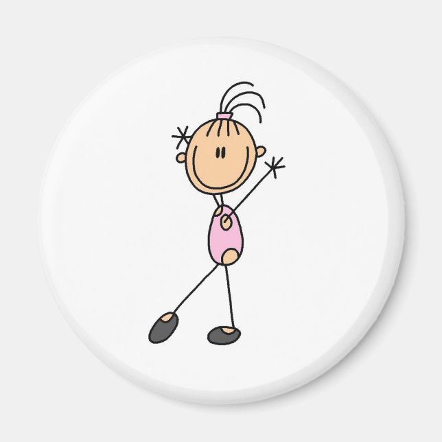 Aimant Gymnaste féminine en rose (Devant)