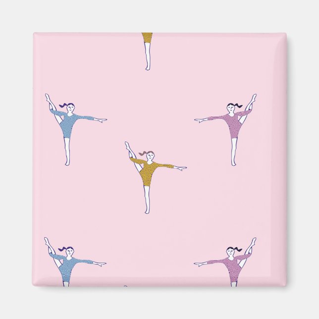 Aimant gymnaste rose (Devant)