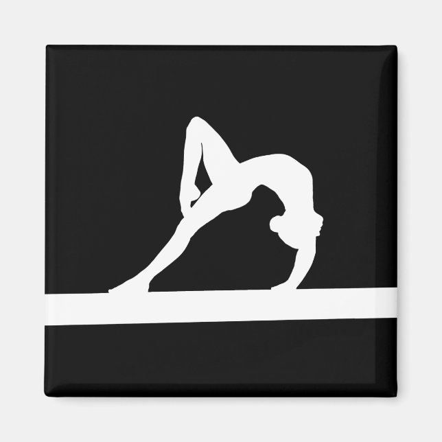 Aimant Gymnaste Silhouette noir (Devant)