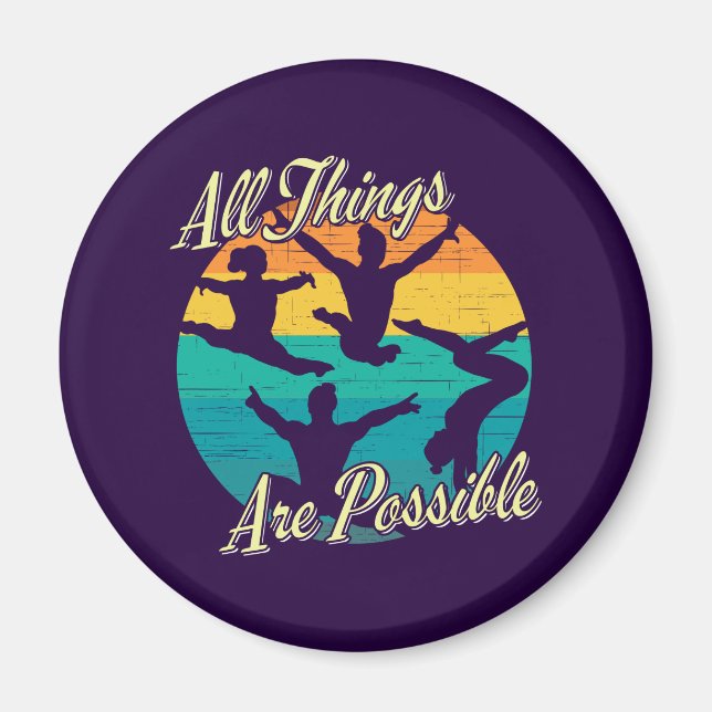 Aimant Gymnastique Féminine - Tout est Possible (Devant)