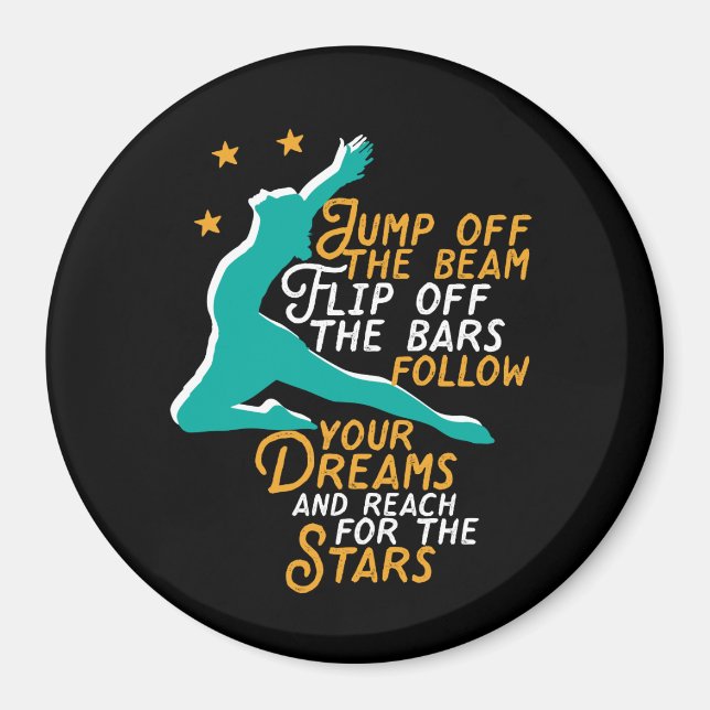 Aimant Gymnastique Inspirationnelle Sport Citation Gymnas (Devant)