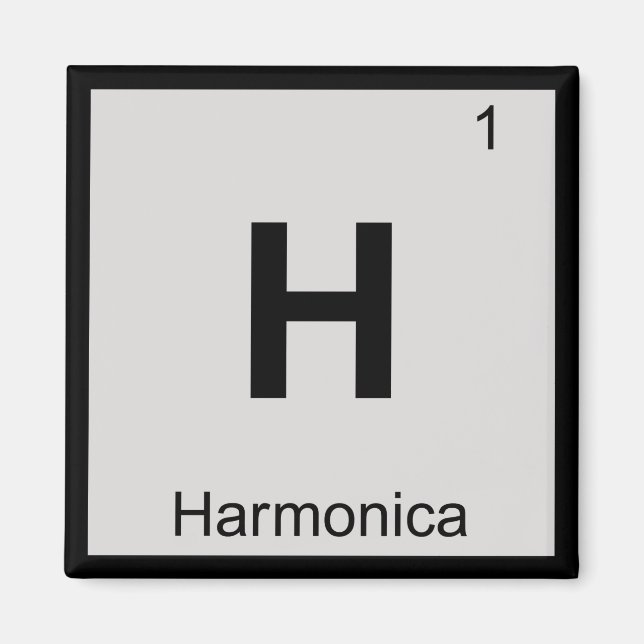 Aimant H - Musique d'Harmonica Chimie Tableau Périodique (Devant)