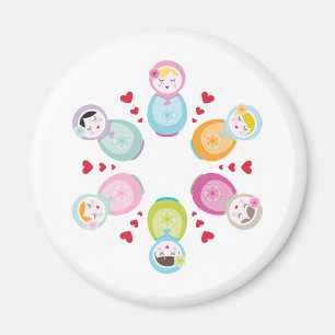 Aimant HABILLEMENT : : poupées de babushka - mandala