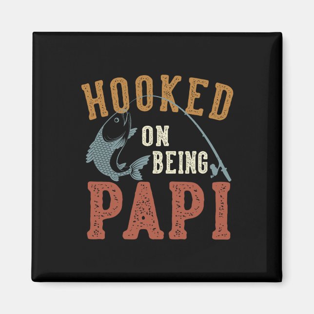 Aimant Haché d'être Papi Fête des pères de pêche Papi (Devant)