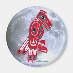 Aimant HAIDA EAGLE & PLEINE LUNE Native American Art Magn