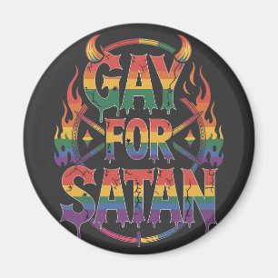 Aimant Hail Gay Satan Rainbow Baphomet Devil Goat LGBTQ
