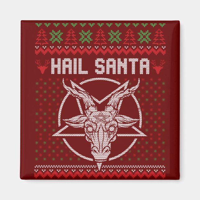 Aimant Hail Père Noël Ugly Festive Graphic (Devant)