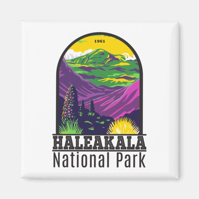 Aimant Haleakala National Park Hawaii Vintage (Devant)
