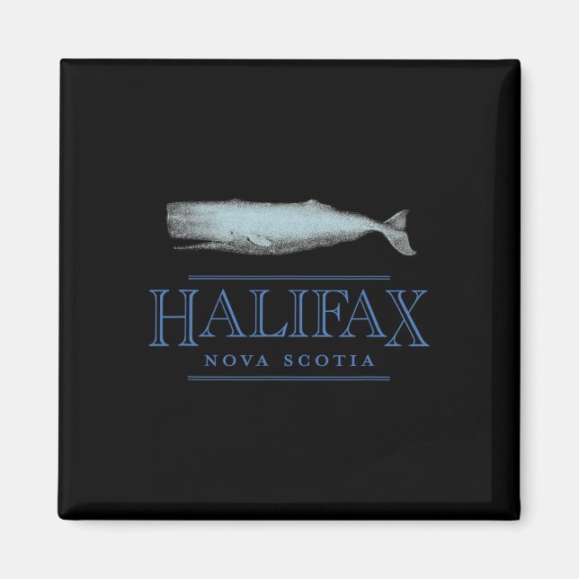 Aimant Halifax Nova Scotia Canada Vintage Whale Design  (Devant)