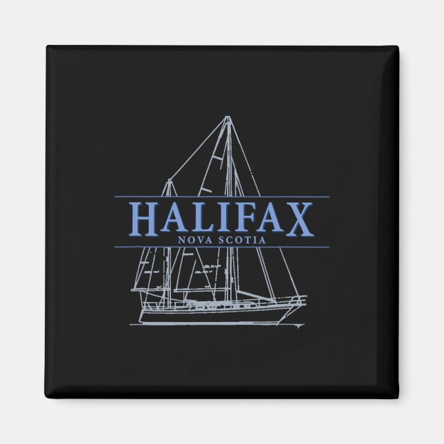 Aimant Halifax Nova Scotia Vintage Sailboat Design  (Devant)