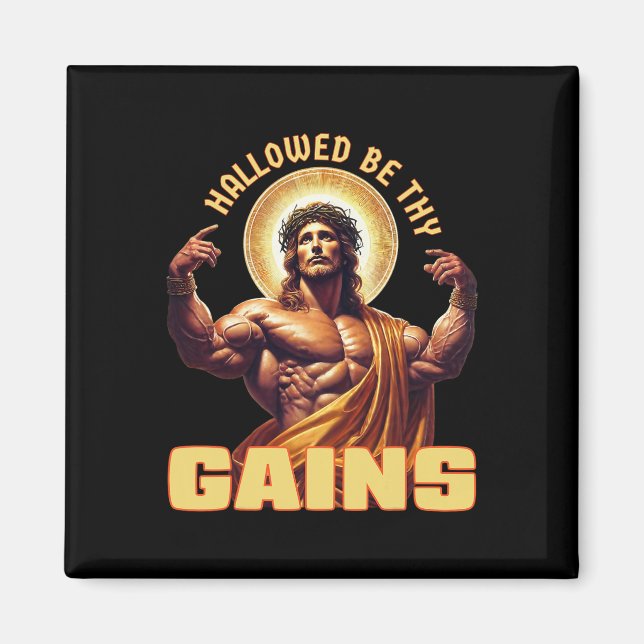 Aimant Hallow Be Thains Drôle Gym Jésus Bodybuilding (Devant)