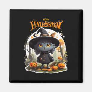 Aimant Halloween Amoureux de les chats Drôle Éffrayant Ha