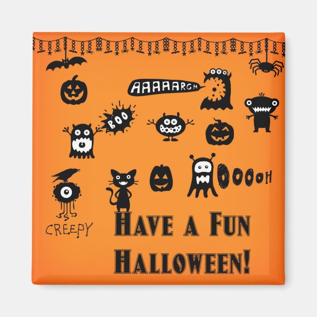 Aimant Halloween amusant (Devant)