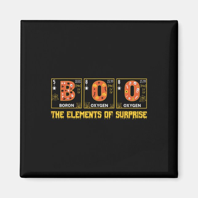 Aimant Halloween Boo School Chimie Physique Nerd Pumpki (Devant)