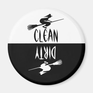 Aimant Halloween Broomstick Clean Dirty Dishwasher