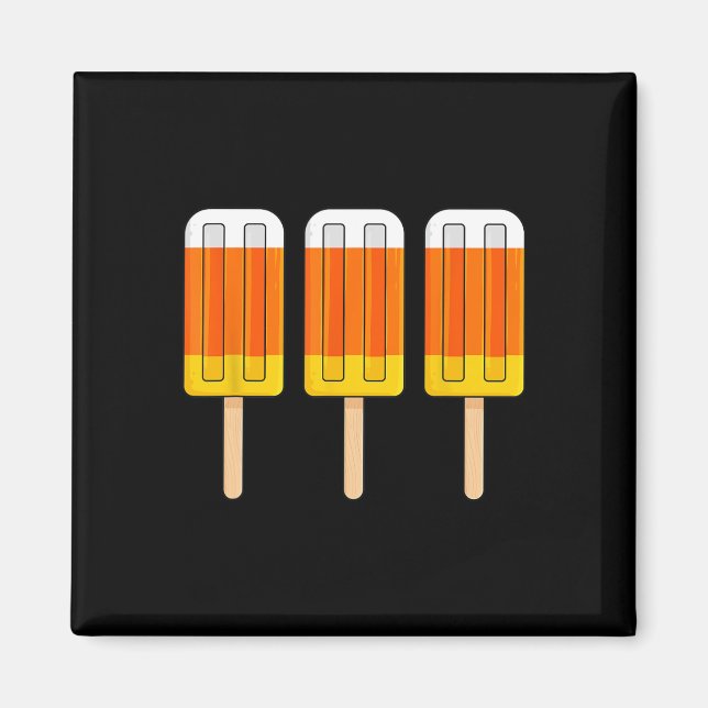 Aimant Halloween Candy Corn Fun Glace Crème Popsicles (Devant)