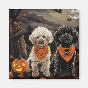 Aimant Halloween caniche Éffrayant