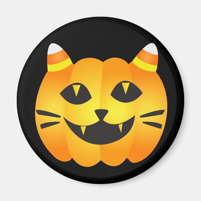 Aimant Halloween Chat-o'-Lanterne (Devant)
