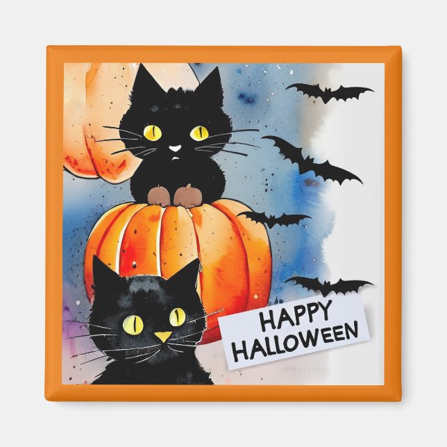 Aimant Halloween Chats Et Chats (Devant)