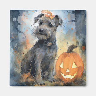 Aimant Halloween Chesapeake Bay Terrier Avec Citrouilles