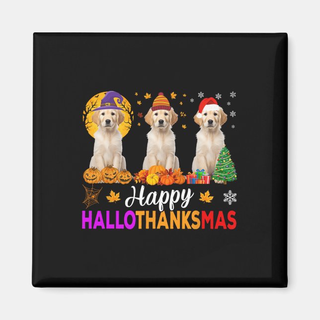 Aimant Halloween Chien du Labrador Halloween Noël Halloth (Devant)