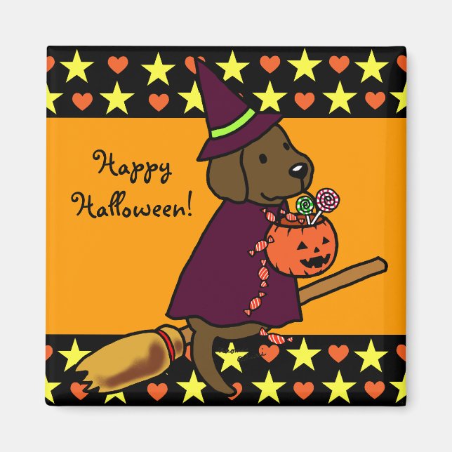 Aimant Halloween Chocolat Labrador Carton 1 (Devant)