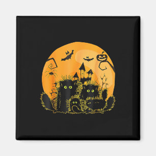 Aimant Halloween Citrouille Chat Noir Lune