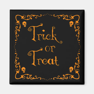 Aimant Halloween Citrouille Orange Trick ou traitement