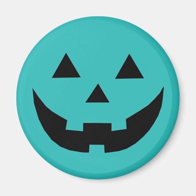 Aimant Halloween citrouille turquoise éffrayant Jack-o'-l (Devant)