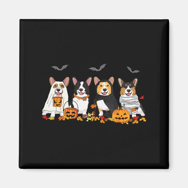 Aimant Halloween Corgi Ghost Soky Corgi Lovers Dog Mama P (Devant)