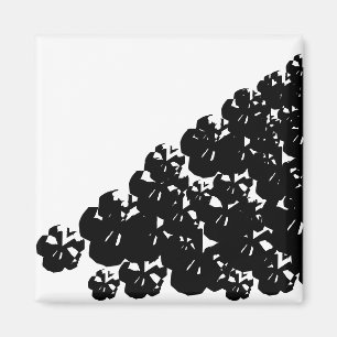 Aimant Halloween crânes noirs effrayants pile blanc