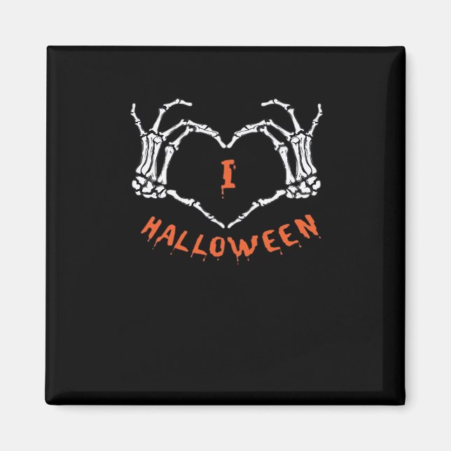 Aimant Halloween de Slogan. Geste Cardiaque En Squelette (Devant)