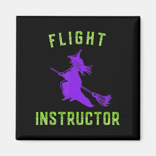 Aimant Halloween de sorcière instructeur de vol