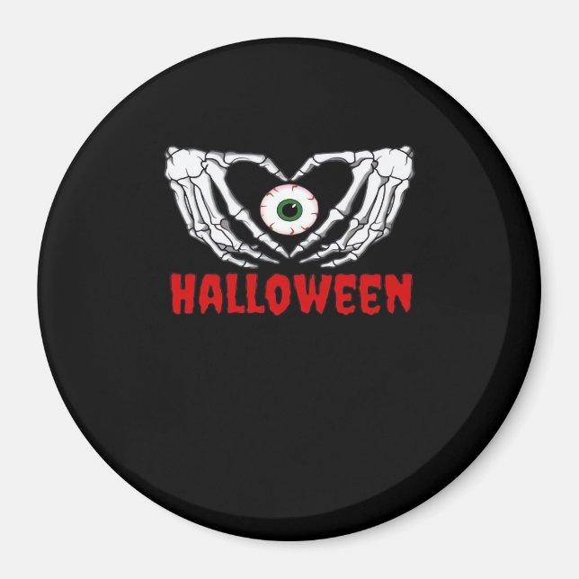 Aimant Halloween des yeux - Squelette Mains Coeur (Devant)