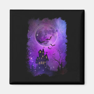 Aimant Halloween éffrayant Maison Hantée Ts Et Lune De Sa