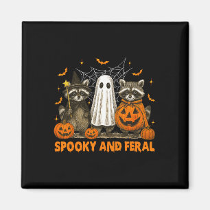 Aimant Halloween éffrayante Et Férale Cute Ghost Raccoon