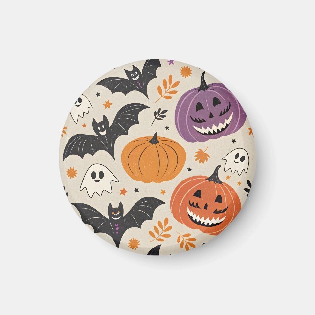 Aimant Halloween et motif d'automne (Devant)