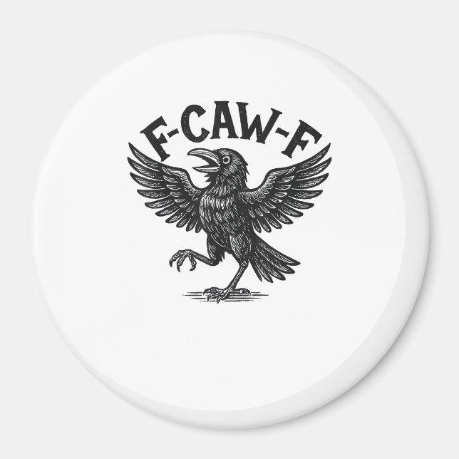 Aimant Halloween F-Caw-F Oiseau Corbeau Femmes Hommes Min (Devant)
