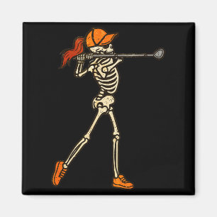 Aimant Halloween femmes golf squelette drôle golf Hallowe
