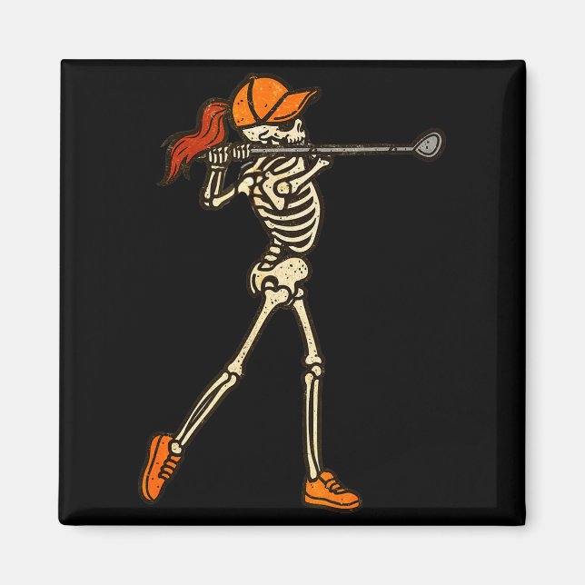 Aimant Halloween femmes golf squelette drôle golf Hallowe (Devant)