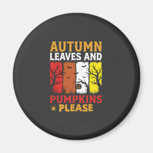 Aimant Halloween Feuilles d'Automne et Citrouilles Design