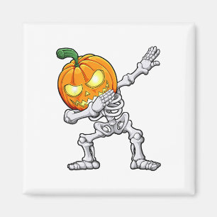 Aimant Halloween garçons Dabbing Skeleton Citrouille effr
