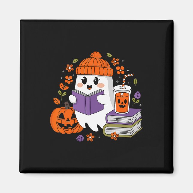 Aimant Halloween Ghost Lecture Livre Amateurs Ghost Coffe (Devant)
