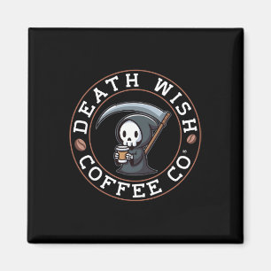 Aimant Halloween Grave Faucheuse Boire Café Décès J